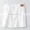 White Cotton Denim Ladies Button Down Short Jean Skirts