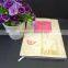 pink rubber surface matt pu fancy journal with butterfly shape die cut
