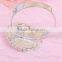 fashionable oval shape big plastic pearls metal alloy napkin rings for wedding