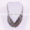2016 Nice quality wholesale irregularity shape multilevel antique silver oblate snake chain necklace jewelry GJ-073