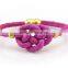 Fashion Jewelry Healthy Metal in Gold Plating Clasp Bracelet Women Snake Leather Bracelet