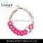 Hot jewelry designer rhinestone chunky resin chain choker necklace fashion jewelry 2016 latest design