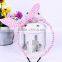 New fabric printing hair clasp bunny ear hair accessory for girls headwear