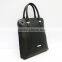 New first layer leather slung bag men's black Litchi pattern multipurpose Briefcase
