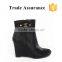 Simple Korean black Color chunky heel women Ankle Boots Shoes high heel autumn shoes boots