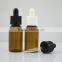 Packaging cosmetics amber glass bottle with dropper 30ml