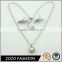 Fashion classic circle alloy inlay crystal stone and one pearl pendant necklace and earring stud jewelry set