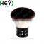 Synthetic Hair Colorful Tip Shimmering Rhinestone Handle Kabuki Powder Brush