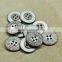Four holes antique style flat metal buttons