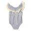 Cotton With Lace Baby Girl Rompers Grey Summer Infant Baby Clothing Newborn Baby Girl Romper