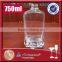 french square 750ml empty high flint glass vodka bottle