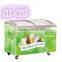 Glass door ice cream chest freezer sliding glass door deep freezer for supermarket
