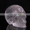 Natural hand carved white quartz crystal skull for sale