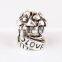 China supplier fashion DIY jewelry accessories wholesale Silver Vintage beads antique silver alloy concave alphabet charm beads