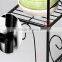 Garbagemall Wrought Iron Flower Basket Hanging Multilayer Landing Flower Shelf Living Room Balcony Plant Stands