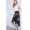 China manufacturer customized latest long skirt design pictures short front long back ladies asymmetrical printed chiffon skirt