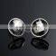 Stainless steel round bezel zircon fashion women earrings wedding jewelry 6730567