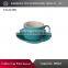 Straight coffee cup with saucer colour glaze cup set