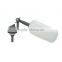 Mini Plastic Float Valve, Tank Mount, Adjustable Arm, 1.5 gpm at 60psi 1/4" Barbed
