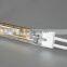 Gold-coated quartz shortwave twin tubes for heating elements
