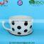 With Black Polka Dots Ceramic Cup With Saucer for Flowers