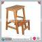 natural Step Stool Kitchen Wooden Folding Library Ladder Shelf Kids Stepladder Children