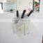 Self adhesive chrome plated metal knife and cutting board holder