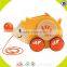 wholesale lovely wooden elephant pull car toy high quality wooden elephant pull car toy W05B034