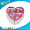 Metal pink heart shape tooth box Baby first tooth