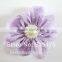 Decorative lovely wholesale cheap pearl center chiffon flower for girl's clothes