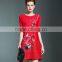 New fashion big yards peony women folding dresses