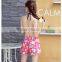 Floral prints polyester spandex swimwear fabric swimsuit for women
