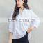 SZXX Tops Fashion Womens Lady V-Neck White Casual Blouse