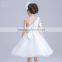 2017 wholesale children one sleeve shoulder dress flowers slashes dresses