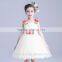 new model girl dress gauze princess dress sleeveless flowers child white angel dress