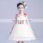 New Model Girl Dress Gauze Princess Dress Sleeveless Flowers Child White Angel Dress