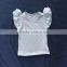 LY-194 custom design cotton plain candy color t shirt flutter sleeve t shirt fancy kids wear