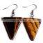 Triangle Shape Crystal Amethyst Natural Stone Drop Earrings