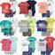 3pcs 100%cotton unisex baby bodysuits matching with shorts and t-shirts
