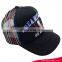 Latest custom black embroidered logo foam trucker cap and hat with colorful strip mesh