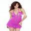 Women Babydoll Sleepwear Sexy Lingerie Lace Dress Underwear with G-String