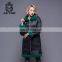 Long Style Green Double Face Sheepskin Fur Leather Jacket For Women