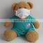 Stuffed Plush Doctor Teddy Bear With Stethoscope Custom Cute 25CM Soft Doctor Toy Plush Bear