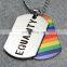 Custom logo double LGBT rainbow gay pride dog tags for man