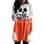 New arrival Round neck slot pocket Halloween theme printed straight t shirt casual dress