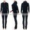 Custom logo Women knitted zip up hoodie and stacked 2 piece stacked legging outfit sets