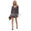 LAITE D2121  women v-neck casual dresses women floral printed summer dresses ladies mini dresses