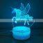 Custom  led night light lamp 3d illusion usb acrylic unicorn night light for for kids gifts bedroom