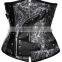 100% Late walson s-6l Steampunk Female Leather Corset Top Steel Boned Overbust Bustiers wholesale