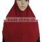 SOLID COLOR TWO PIECES Crystal hemp ISLAM HEADWEAR 76CM*68CM MUSLIM HIJAB big size cover chest